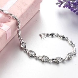 Bracelet En Titane Plaqué Platine Pour Femme, Facile À Utiliser