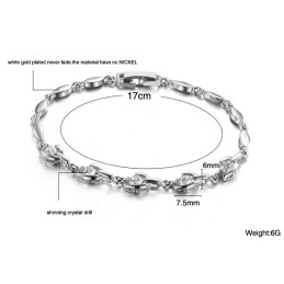 Bracelet En Titane Plaqué Platine Pour Femme, Facile À Utiliser