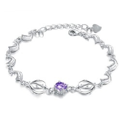 Bracelet En Titane Plaqué Platine En Forme De Dauphin Féminin, La Reine De La Qualité