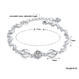 Bracelet En Titane Plaqué Platine En Forme De Dauphin Féminin, La Reine De La Qualité
