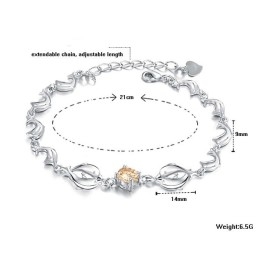 Bracelet En Titane Plaqué Platine En Forme De Dauphin Féminin, La Reine De La Qualité