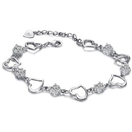 Bracelet En Titane Plaqué Platine Avec Diamants Pour Femme De Haute Qualité