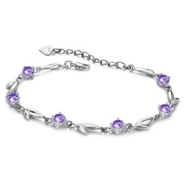 Bracelet En Titane Plaqué Platine Violet Pour Femme, De Renommée Mondiale, Avec Diamant