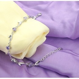 Bracelet En Titane Plaqué Platine Violet Pour Femme, De Renommée Mondiale, Avec Diamant