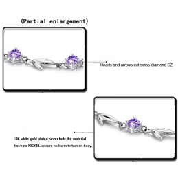 Bracelet En Titane Plaqué Platine Violet Pour Femme, De Renommée Mondiale, Avec Diamant