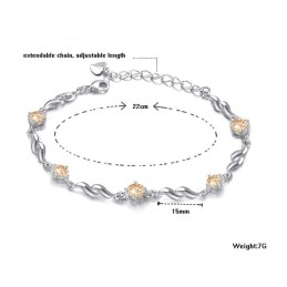 Bracelet En Titane Plaqué Platine Violet Pour Femme Avec Diamant, Qualité Et Quantité Garanties