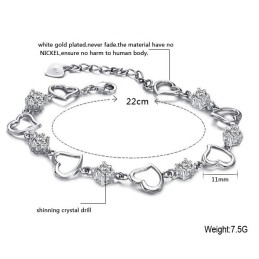 Bracelet Élégant En Titane Plaqué Platine Pour Femme, De Qualité Fiable Et Avec Diamant Violet