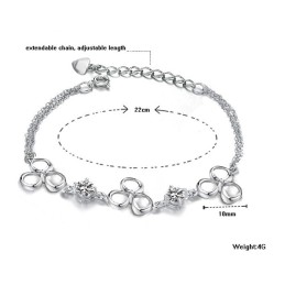 Bracelet En Titane Plaqué Platine Pour Femme De Qualité Supérieure Avec Cristal Violet