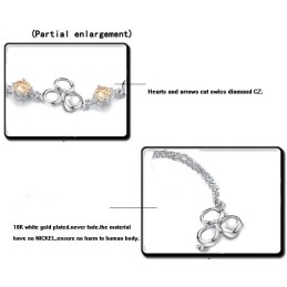 Bracelet En Titane Plaqué Platine Pour Femme De Qualité Supérieure Avec Cristal Violet