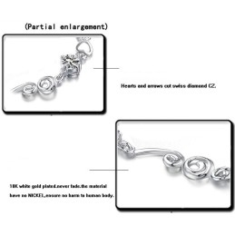 Bracelet En Titane Plaqué Platine Violet De Haute Qualité Pour Femme Avec Diamant