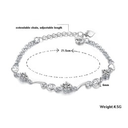 Bracelet En Titane Plaqué Platine Violet De Haute Qualité Pour Femme Avec Diamant