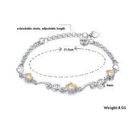 Bracelet En Titane Plaqué Platine Violet De Haute Qualité Pour Femme Avec Diamant