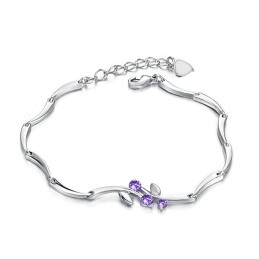Bracelet En Titane Plaqué Platine Pour Femme, De Qualité Fiable, Avec Strass