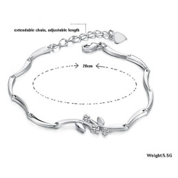 Bracelet En Titane Plaqué Platine Pour Femme, De Qualité Fiable, Avec Strass
