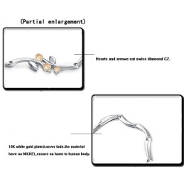 Bracelet En Titane Plaqué Platine Pour Femme, De Qualité Fiable, Avec Strass