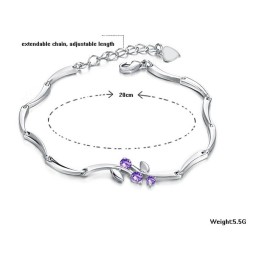 Bracelet En Titane Plaqué Platine Pour Femme, De Qualité Fiable, Avec Strass