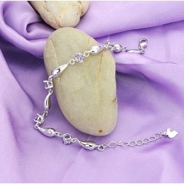 Bracelet En Titane Plaqué Platine Violet Pour Femme, Durable Et À Usage Intensif, Avec Diamant