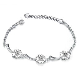 Bracelet En Titane Plaqué Platine Avec Diamants Pour Femme, Performance Fiable