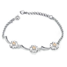 Bracelet En Titane Plaqué Platine Avec Diamants Pour Femme, Performance Fiable