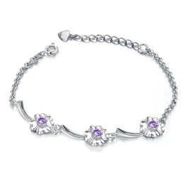 Bracelet En Titane Plaqué Platine Avec Diamants Pour Femme, Performance Fiable