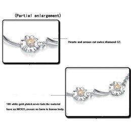 Bracelet En Titane Plaqué Platine Avec Diamants Pour Femme, Performance Fiable