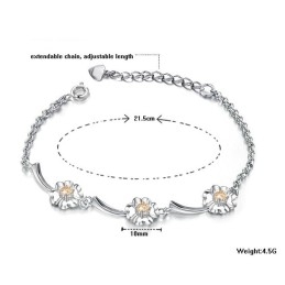 Bracelet En Titane Plaqué Platine Avec Diamants Pour Femme, Performance Fiable