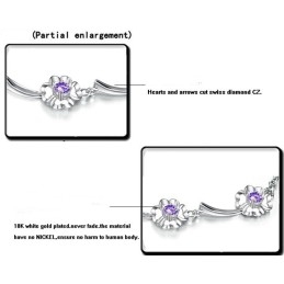 Bracelet En Titane Plaqué Platine Avec Diamants Pour Femme, Performance Fiable