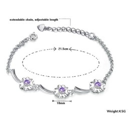 Bracelet En Titane Plaqué Platine Avec Diamants Pour Femme, Performance Fiable