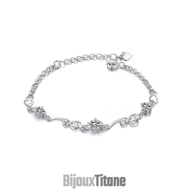 Bracelet En Titane Plaqué Platine Pour Femme Avec Strass, Qualité Et Quantité Garanties Bracelet En Titane Plaqué Platine Pour Femme Avec Strass, Qualité Et Quantité Garanties