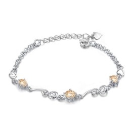 Bracelet En Titane Plaqué Platine Pour Femme Avec Strass, Qualité Et Quantité Garanties