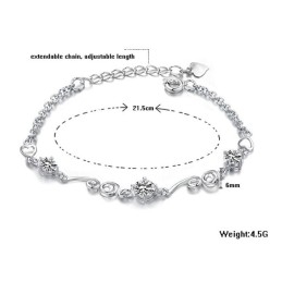 Bracelet En Titane Plaqué Platine Pour Femme Avec Strass, Qualité Et Quantité Garanties
