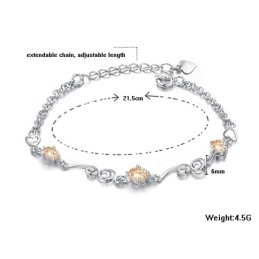 Bracelet En Titane Plaqué Platine Pour Femme Avec Strass, Qualité Et Quantité Garanties