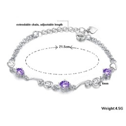 Bracelet En Titane Plaqué Platine Pour Femme Avec Strass, Qualité Et Quantité Garanties