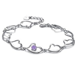 Bracelet En Titane Plaqué Platine Avec Diamants Pour Femme De Haute Qualité