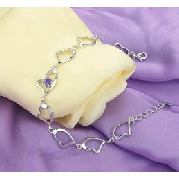 Bracelet En Titane Plaqué Platine Avec Diamants Pour Femme De Haute Qualité