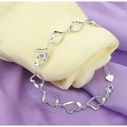 Bracelet En Titane Plaqué Platine Avec Diamants Pour Femme De Haute Qualité