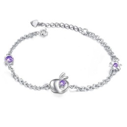 Bracelet En Titane Plaqué Platine Creux Pour Femme, De Réputation Fiable, Avec Strass