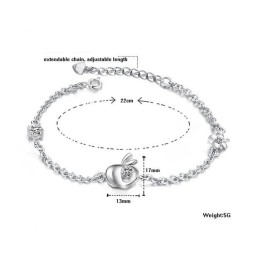 Bracelet En Titane Plaqué Platine Creux Pour Femme, De Réputation Fiable, Avec Strass