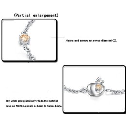 Bracelet En Titane Plaqué Platine Creux Pour Femme, De Réputation Fiable, Avec Strass