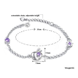 Bracelet En Titane Plaqué Platine Creux Pour Femme, De Réputation Fiable, Avec Strass