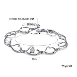Bracelet En Titane Plaqué Platine Avec Diamant Pour Femme, Qualité Et Quantité Garanties
