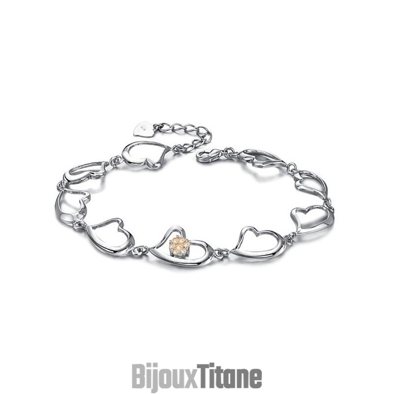 Bracelet En Titane Plaqué Platine Avec Strass Pour Femme, De Renommée Mondiale Bracelet En Titane Plaqué Platine Avec Strass Pour Femme, De Renommée Mondiale