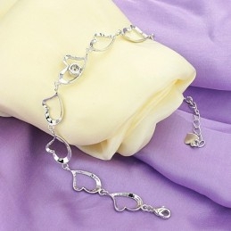Bracelet En Titane Plaqué Platine Avec Strass Pour Femme, De Renommée Mondiale