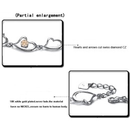 Bracelet En Titane Plaqué Platine Avec Strass Pour Femme, De Renommée Mondiale