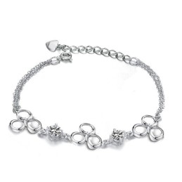Bracelet En Titane Plaqué Platine Résistant À La Décoloration Pour Femme, Grande Variété
