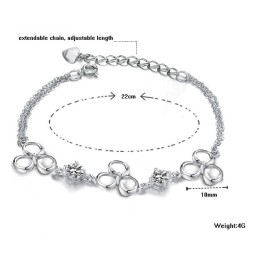 Bracelet En Titane Plaqué Platine Résistant À La Décoloration Pour Femme, Grande Variété