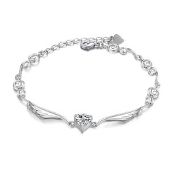 Bracelet En Titane Plaqué Platine Pour Femme D'Excellente Qualité