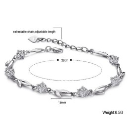 Bracelet En Titane Plaqué En Forme De Feuille Pour Femme Avec Strass, Réputé Pour Sa Qualité Supérieure