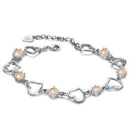 Bracelet En Titane Plaqué Platine Avec Diamants Pour Femme, La Reine De La Qualité