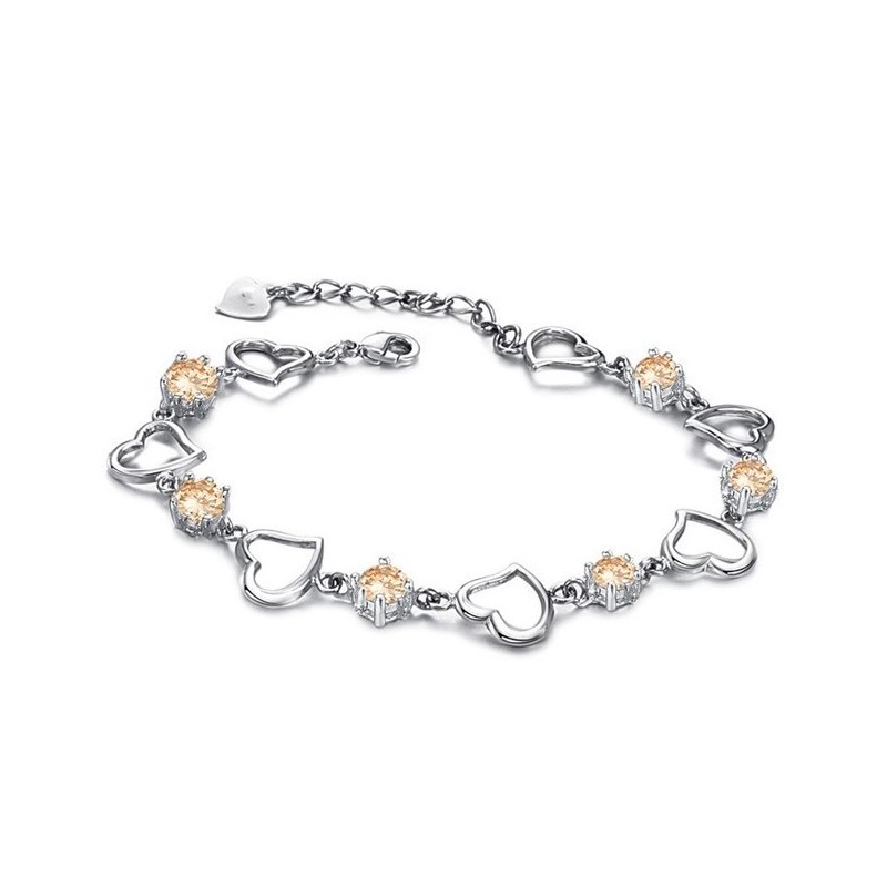 Bracelet En Titane Plaqué Platine Avec Diamants Pour Femme, La Reine De La Qualité Bracelet En Titane Plaqué Platine Avec Diamants Pour Femme, La Reine De La Qualité